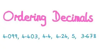 1MM - Ordering Decimals