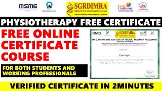 Physiotherapy Free Certificate | Government Certifications Online | Physiotherapy Courses | MSME