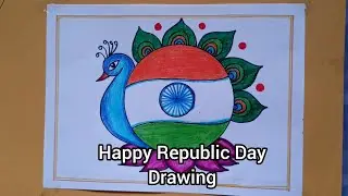 Very easy Republic Day drawing ||  Republic Day Poster Drawing | Happy Republic Day Poster Sketch 