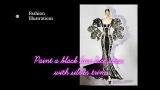 See through black lace mermaid dress with silver trim/Sorry for the shaking of the video