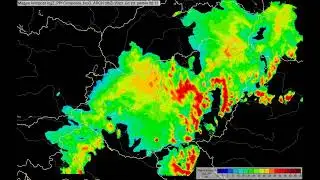 Zivatarlánc, szupercella a radaron 2023.06.23./Squall lines, bow echo, supercell by radar 06/23/2023