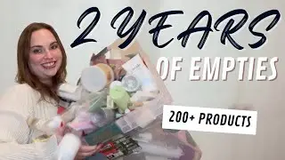 MASSIVE 200+ EMPTIES HAUL | Project pan after 2 YEARS with makeup, skincare, hair care, & MORE