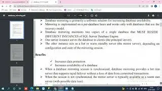 SQL Server DBA Training Videos SQLDBA Mirroring ClassDay19