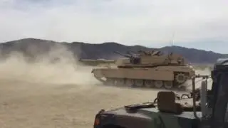 M1A1 Tank firing a round at 29 Palms MCAGCC