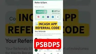 unique referral code in incash app 😱♾️ #shorts #ytshorts #trending #viral #music #referralcode