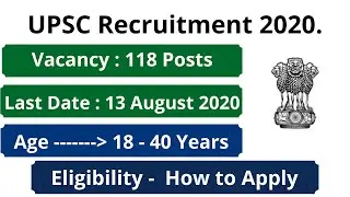 UPSC Recruitment 2020 Apply Online | Government Job Vacancies | Latest Govt Jobs 2020