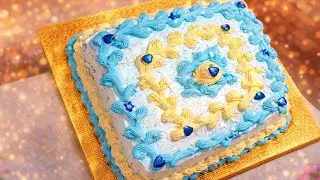 Simple Buttercream Cake Decoration | Easy Cake Design at Home