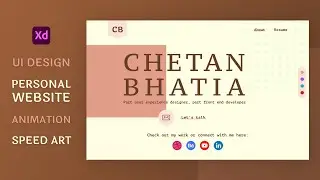 UI Design for a website with animation - Speed Art - Adobe XD