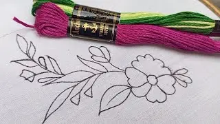 VERY VERY EASY LITTLE FLOWERS EMBROIDERY DESIGN FOR BEGINNERS