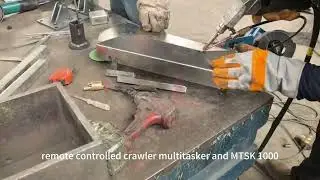 Rubber track strong power petrol engine adjustable cutting height radio controlled flail mulcher