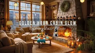Golden Hour Cabin Glow 🌅 Cozy Winter Ambience & Relaxing Vibes