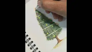 an easy christmas tree drawing 🎄 #xmas #tree #christmastree #easydrawing #acrylic #happychristmas