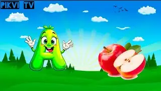ABCD Song with Cartoon Animals 🐘🐶 | A for Apple | Kids Learning | PIKVI TV #subscribe