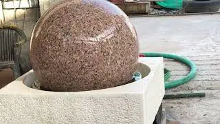 Pink Granite sphere, Sphere water feature, Ball water feature, Granite Globe water feature