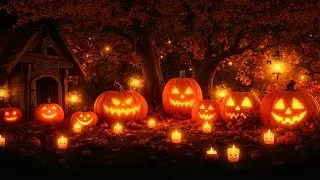 Halloween Night Ambience in Autumn Forest 👻 Best Halloween Music 2025 🎃 Spooky Halloween Sounds