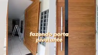 Fazendo porta pivotante  de madeira ver descrição