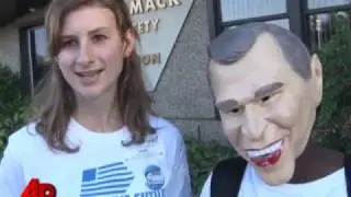 Raw Video: Protesters Crowd Debate Site