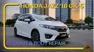 Honda Jazz GK5 2016, Perbaikan Body sekalian Pasang Bodykit