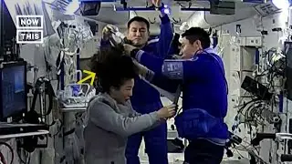 Chinese Astronaut Gets Haircut in Space