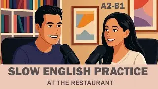 Slow English Practice – Conversation At the Restaurant | (A2–B1)