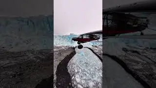 Flying Past a Massive Blue Ice Wall in Alaska&mdash; Unreal Glacier Views! ❄️🌍 #shorts