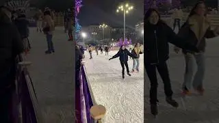 Milan: Ice skating outside the Milano Centrale. #Milan #iceskating #winter