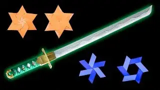 05 Easy Origami Ninja Star/Sword/Knife - How to make