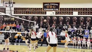 Kalama volleyball scores a point in a match against Castle Rock
