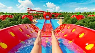 Which Waterslide would you like to ride? 🛝Super-Satisfying ASMR Magical Waterslides🍓🥝🍉🫐🍒🍇🍊🍋🥒🥭🥑🥥