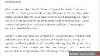 Virat Kohli, a role model for the youth