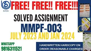 MMPF3 2023 24 SOLVED ASSIGNMENT FOR FREE 9816311521