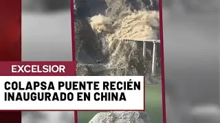 Colapsa puente reci&eacute;n inaugurado en China; autoridades evitaron una tragedia