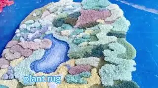 Handmade Green Moss Rug, Custom Art Soft Rug Moss Abstract Meadows Rug Tundra Rugs