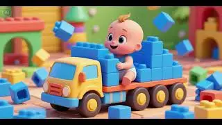 🚚💙 Детский грузовик из синих кубиков | Изучаем цвета и формы для детей 🧱🎶
