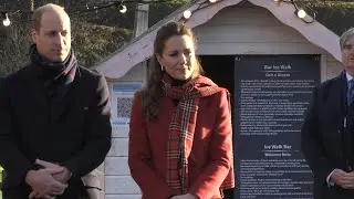 Royal Train Tour: Duke and Duchess of Cambridge trade Secret Santa gifts with students
