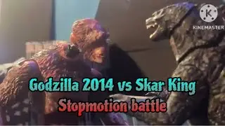Godzilla 2014 vs skar king epic stopmotion battle