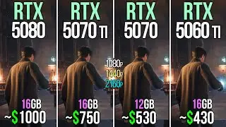 RTX 5080 vs RTX 5070 TI vs RTX 5070 vs RTX 5060 TI 16GB - Test in 20 Games