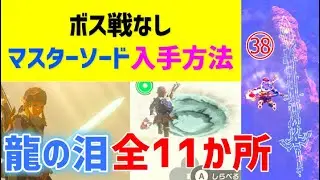 ボス戦なしマスターソード入手方法　龍の泪「全11か所＋1」　インパと地上絵　地上絵の場所　龍の泪の場所　ファントムガノンと戦わない　攻略　ゼルダの伝説　ティアーズ オブ ザ キングダム　ティアキン㊳