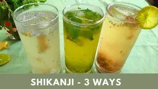 lemonade | 3way shikanji recipe | mint lemon shikanji | cumin lemon shikanji | ginger lemon shikanji