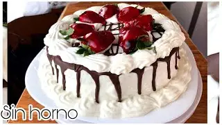 Pastel de 3 leches con fresas SIN HORNO 🍓 sin separar yemas  de claras
