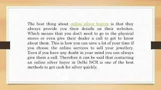 How To Get Immediate Cash For Silver In Delhi NCR?