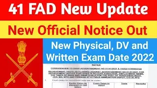 41 FAD New Update 🏔️|| 41 FAD New Notice || 41 FAD Recruitment 2021 || 41 FAD New Call Letter
