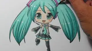 Drawing Time Lapse: Chibi Hatsune Miku