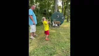 My first compound bow #hunting #bow #video #kid #kids