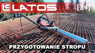 Betonowy strop z instalacjami w środku. Elektryka, ogrzewanie i chłodzenie w stropie betonowym.