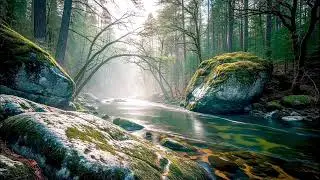 Flowing River Sound for Deep Sleep White Noise Forest Ambience for Stress & Mental Health