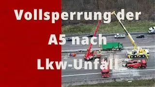 Vollsperrung und Stau auf BAB 5: Lkw-Unfall legt Verkehr lahm