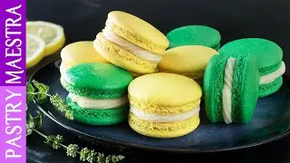 Refreshing Lemon and Mint Macarons (Swiss Meringue Method) | Pastry Maestra