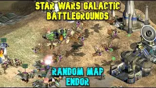 Star Wars Galactic Battlegrounds: Endor Random Map - 2v4 Moderate AI