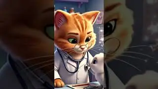 So adorable! 😻 A Disney-style cat becomes a caring doctor ✨